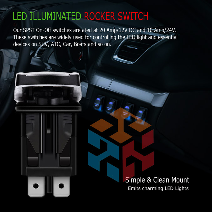 Car Van Boat Marine Dash Rocker Switch 12V 24V Waterproof ON-OFF - Foto 12