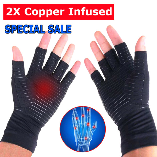 1 PAIR Copper Arthritis Compression Gloves Hand Support Joint Pain