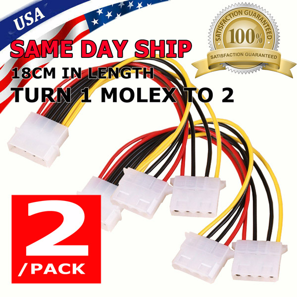 Molex voedingskabel - Aansluiting 1: 2x 4-Polig molex female