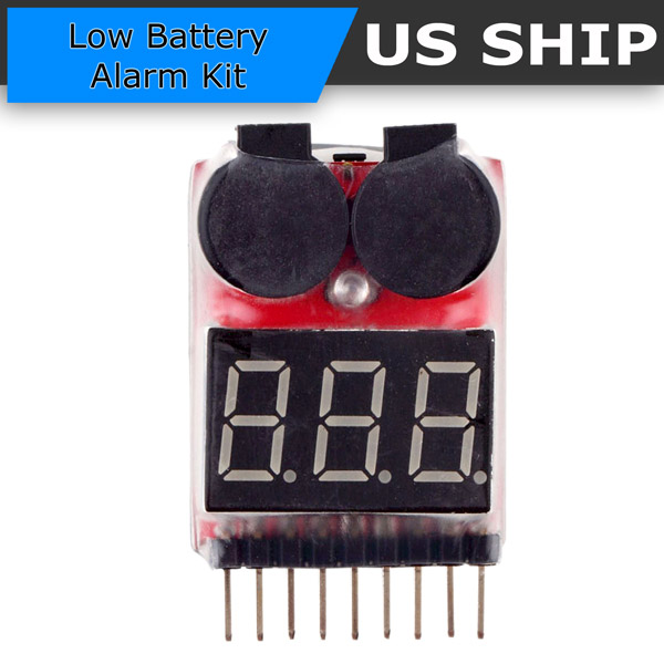 3pcs RC Battery Low Voltage Tester 1S-8S Buzzer Alarm Checker LED Indicator USA