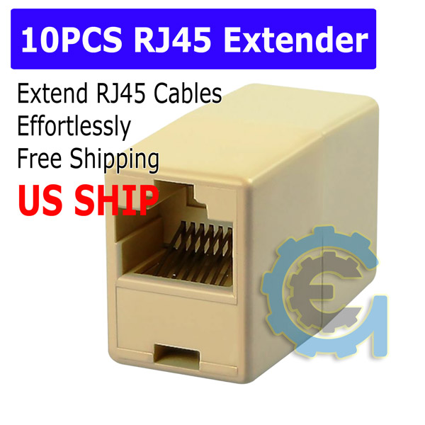 RJ45 LAN Ethernet Network Cable Coupler Female Joiner Cat 5e Cat 6 PLCA