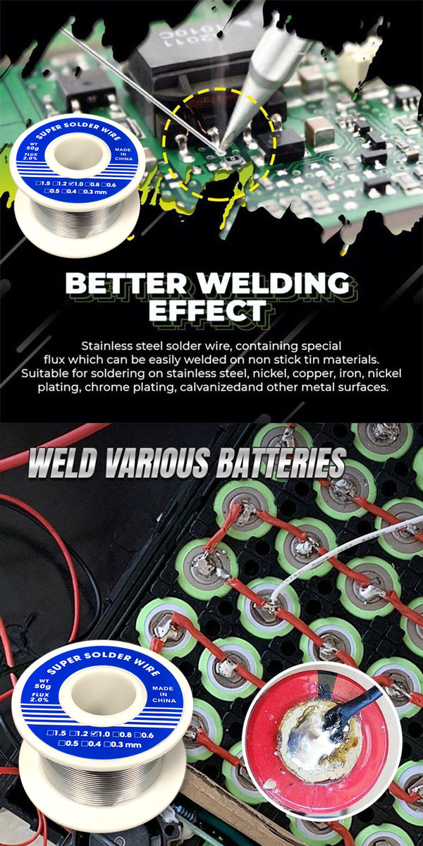 Ameribox Aluminum Stainless Steel Lighter Super Solder Wire – Lead Free, Tool