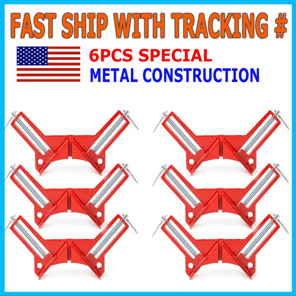 FUNSUEI 6 PCS 90 Degree Corner Clamp Set, Right Angle Clamps, Steel