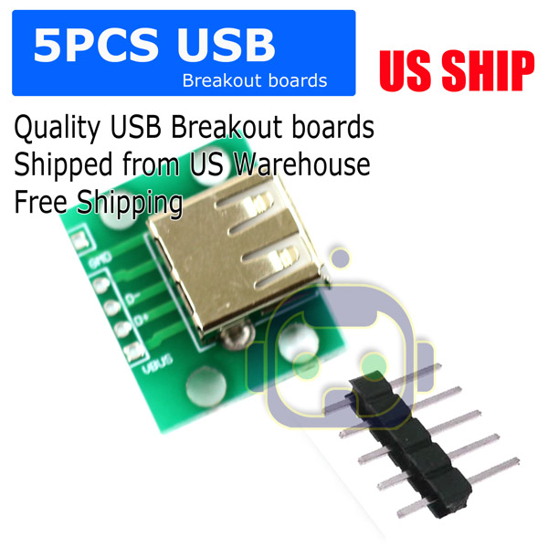 USB Type A Type A Male to 2,54mm Breadboard Adapter For Arduino Prototyping