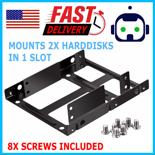 2 2.5/" to 3.5/" Bay SSD Metal Hard Drive HDD Mounting Bracket Adapter Dock//Tray T